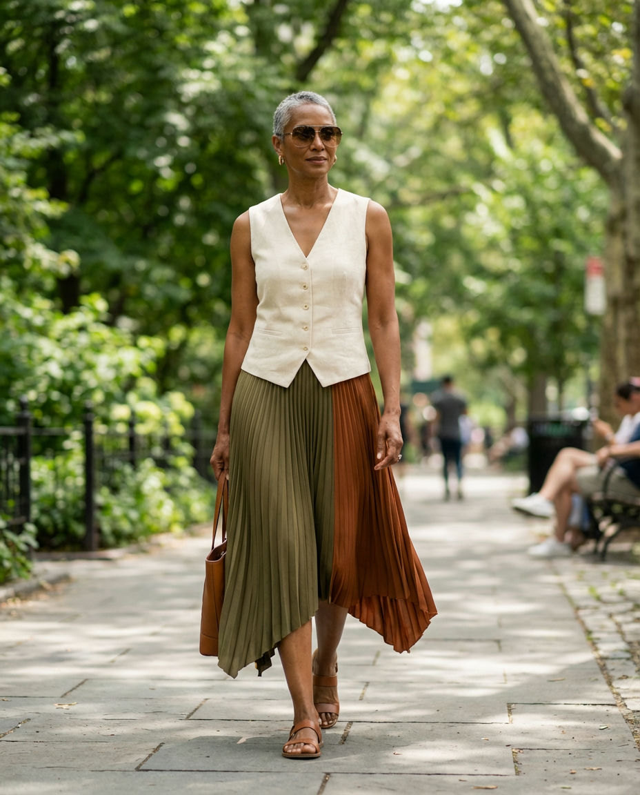 Structured Sheath Dress with Light Cardigan