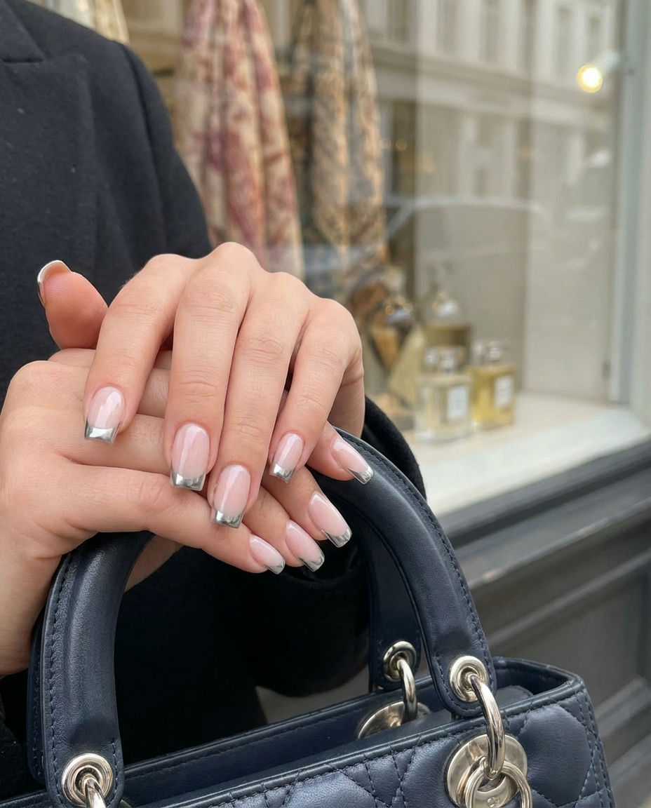 Dusty Rose French Acrylic Oval Nails Perfection