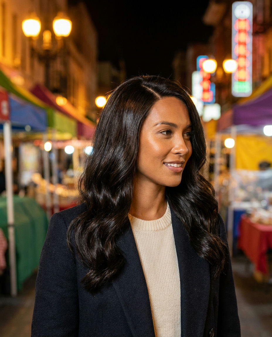 Long Straight Middle Part Quick Weave