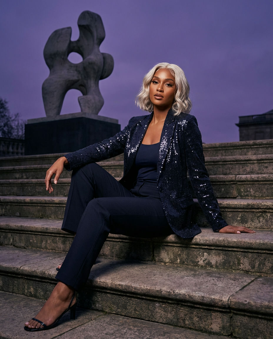 Corduroy Blazer with Straight-Leg Pants
