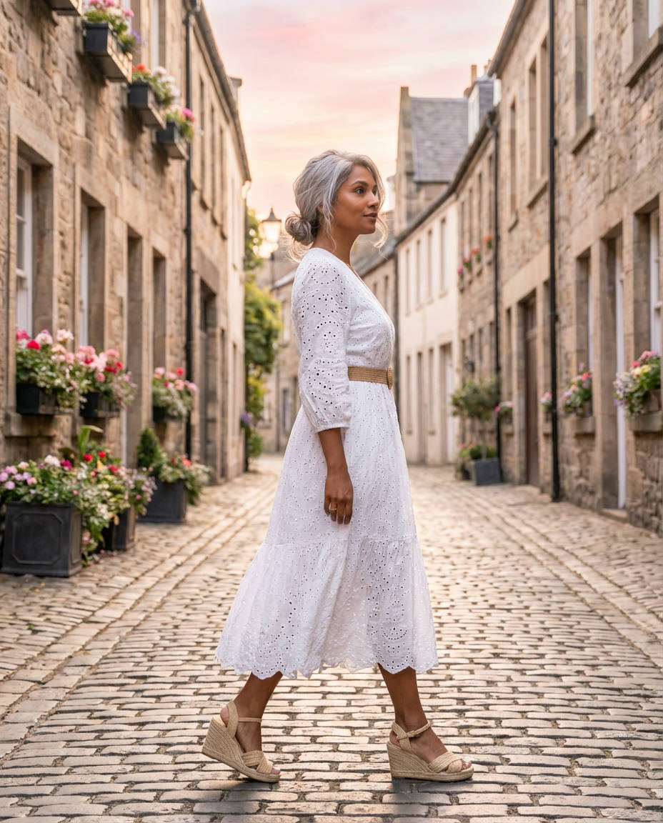 Romantic Pleated Midi Dress