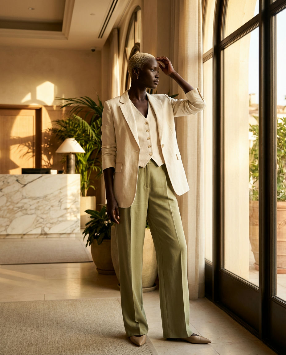 Lightweight Suit with Short Sleeves