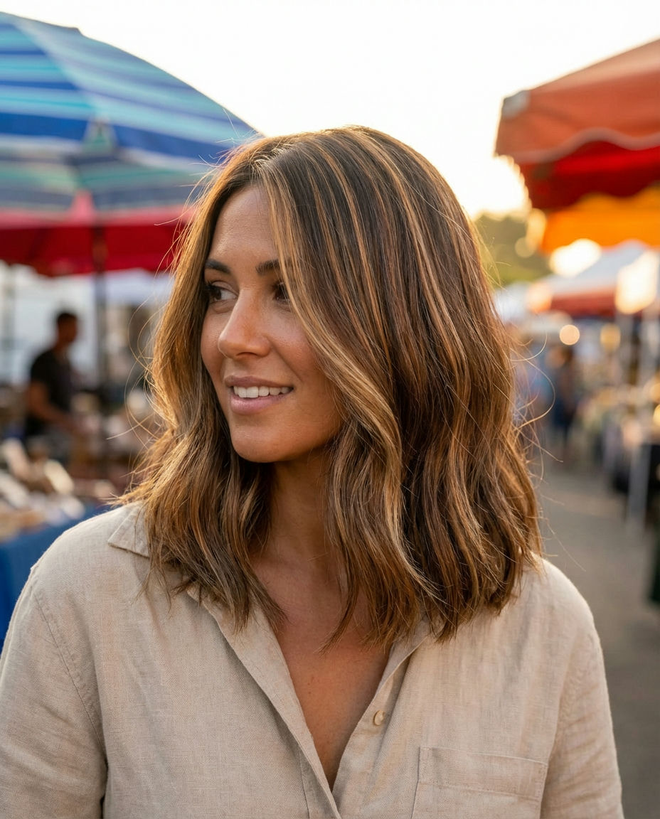 Subtle Light Brown Calico Balayage