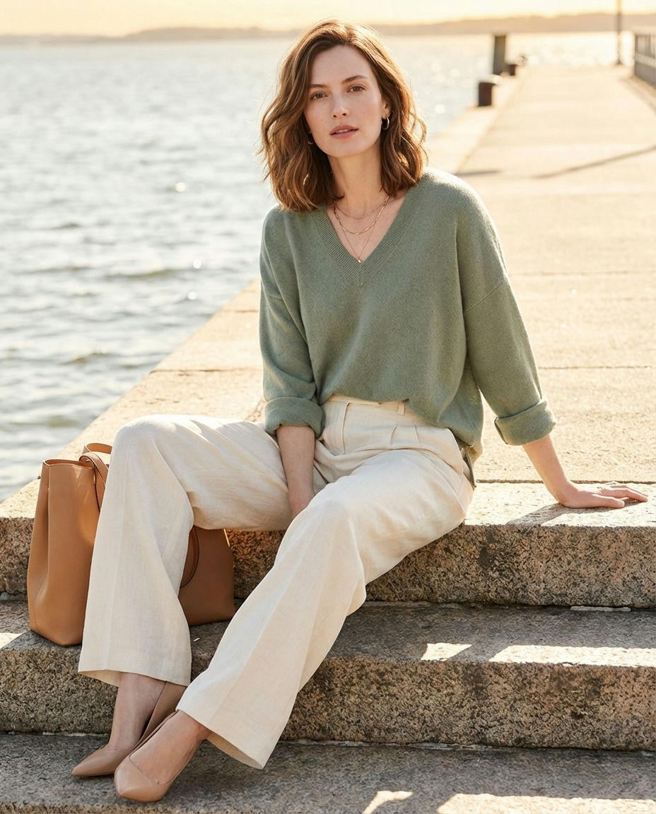 Trendy Wide-Leg Pants & Graphic Tee
