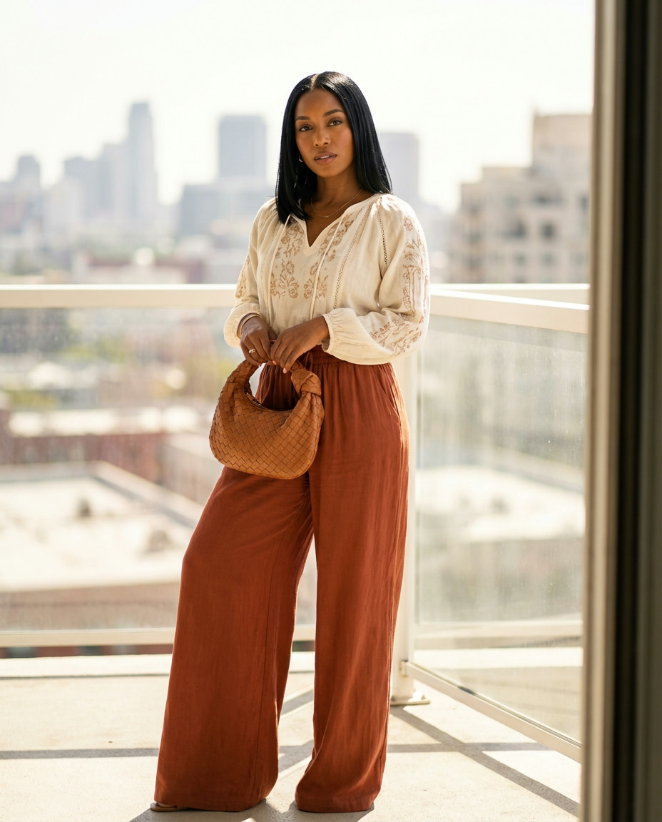 Statement Sleeve Top & Capri Pants