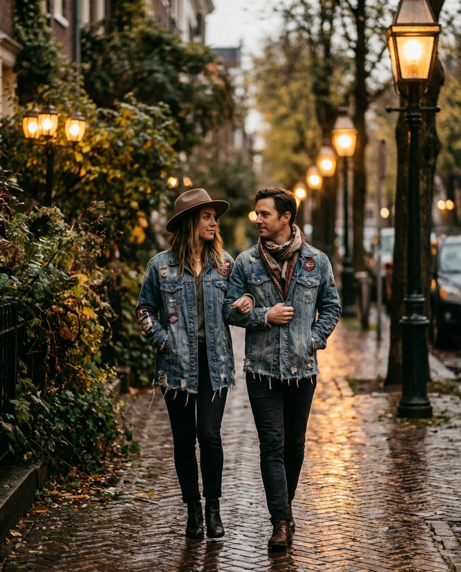 Wide Cuff Detail Denim Jacket