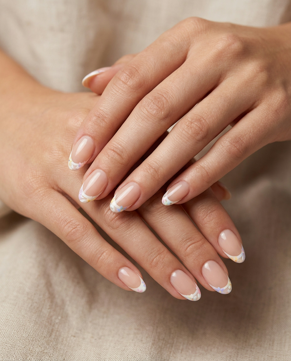 Swirl Accent French Tips