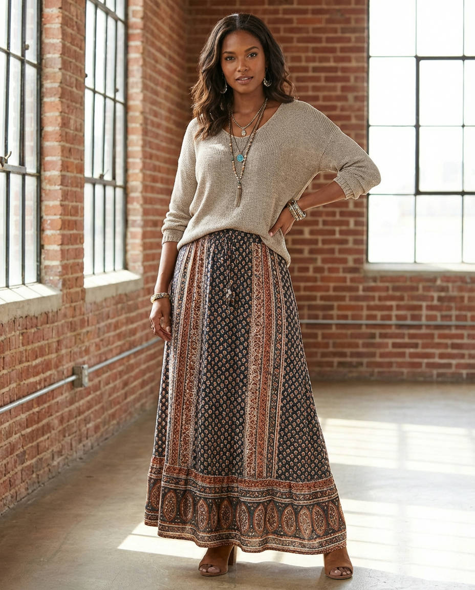 Tie-Dye Long Skirt for Festival Vibes
