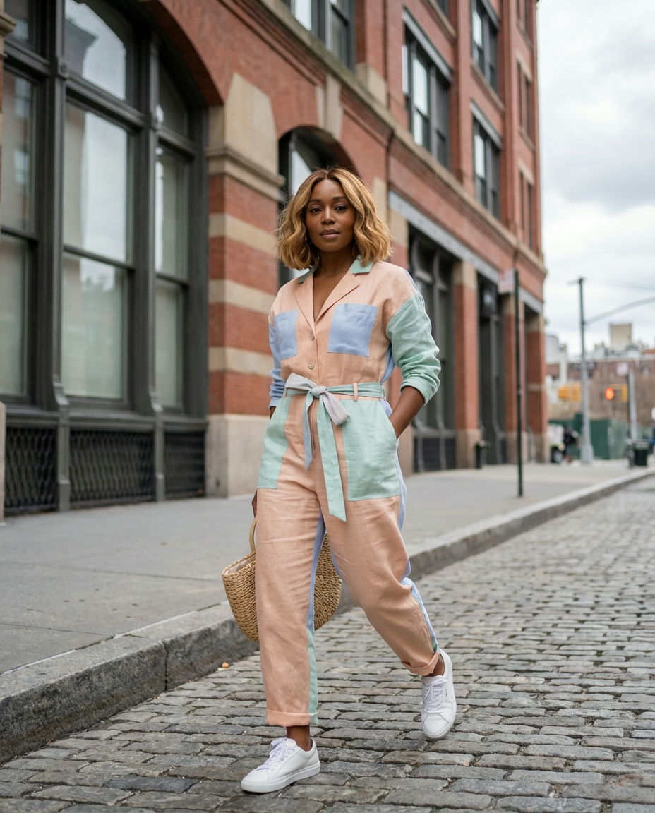Striped Button-Up & Linen Pants