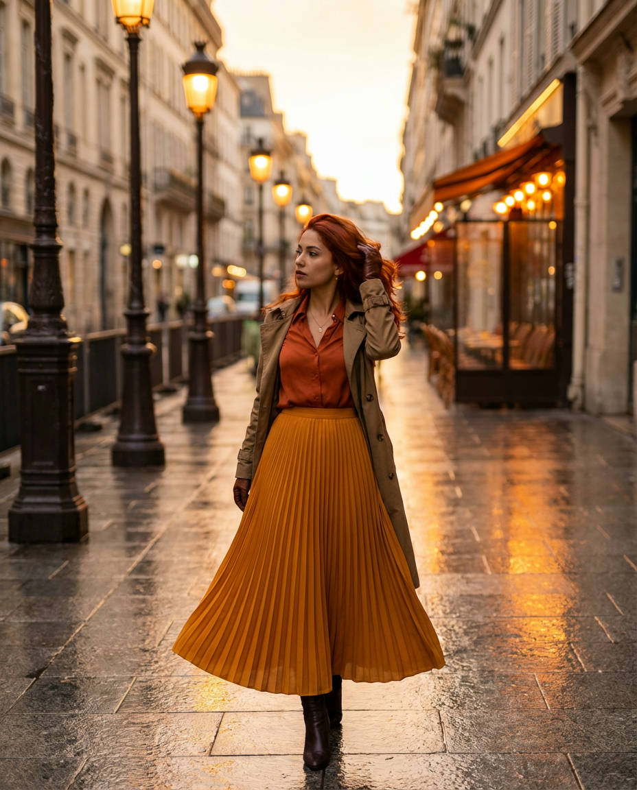 Denim Maxi Skirt with a Corset Top