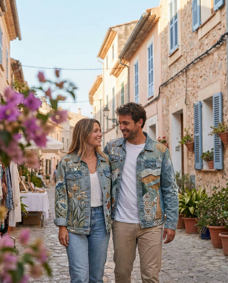 Two Tone Denim Jackets: Dynamic Visual Interest Created