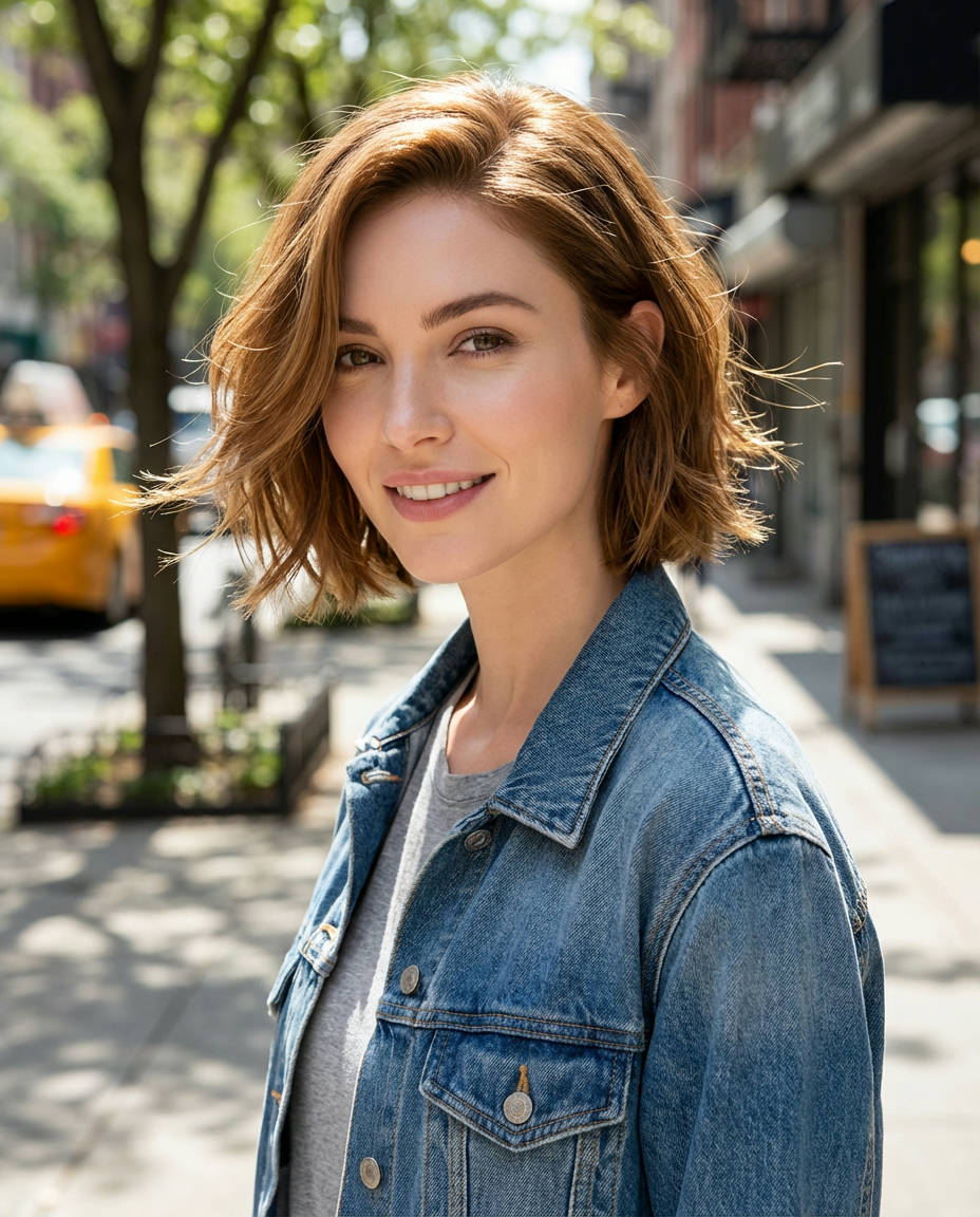 Blunt Cut Bob with Middle Part