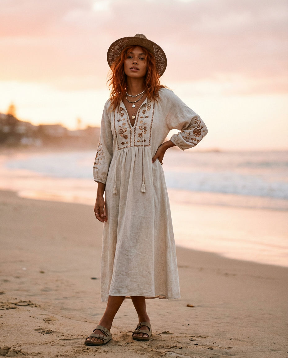 Effortless Linen Midi Dress