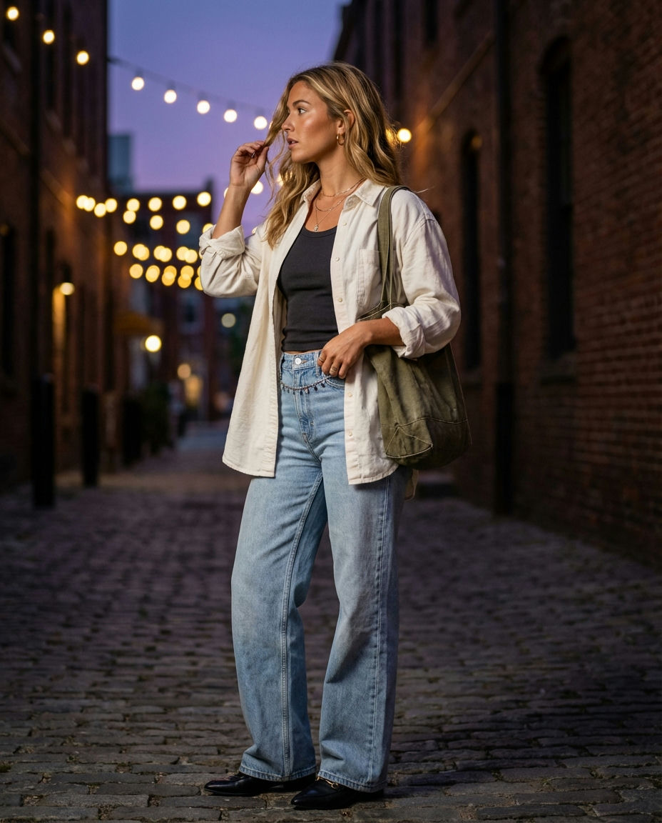 Nautical Stripes & White Denim