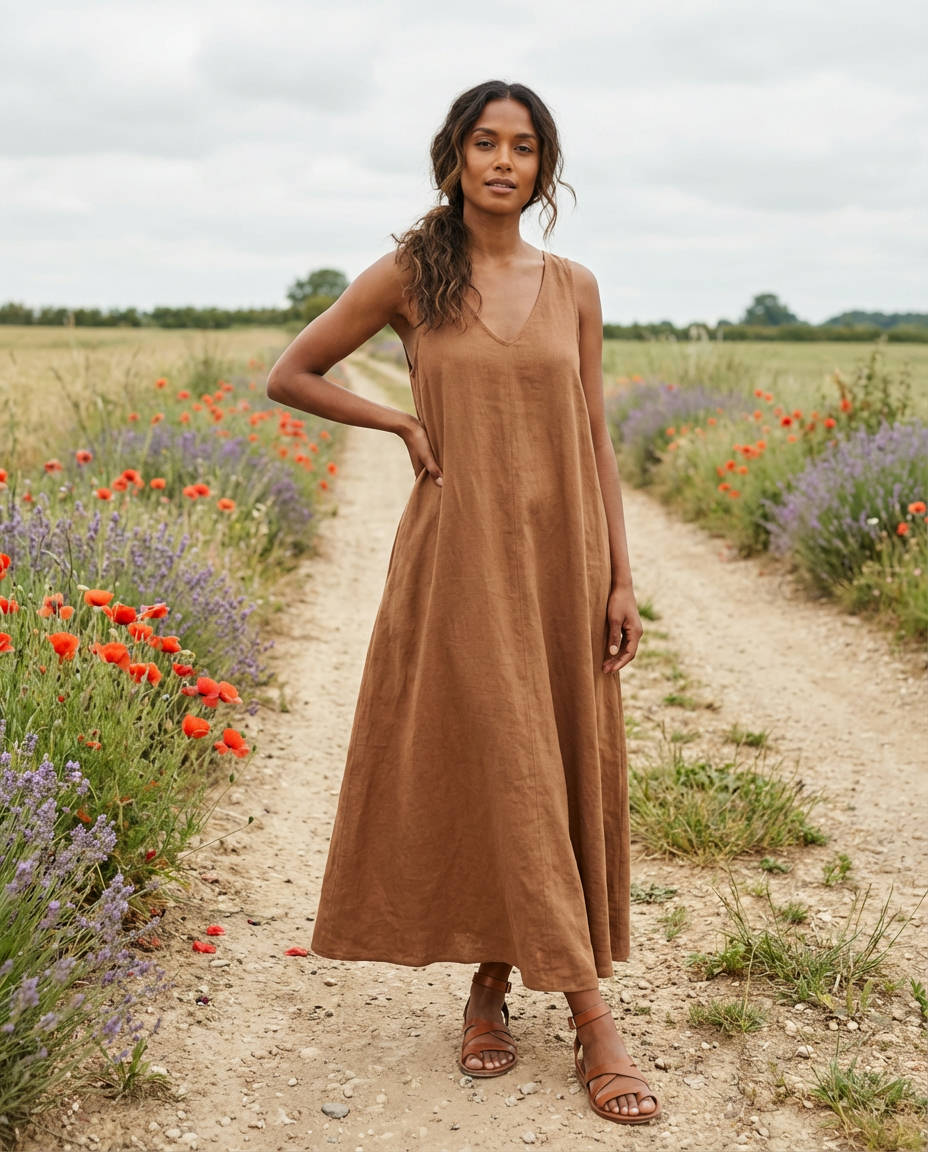 Flowy Midi Skirt with Cropped Cardigan