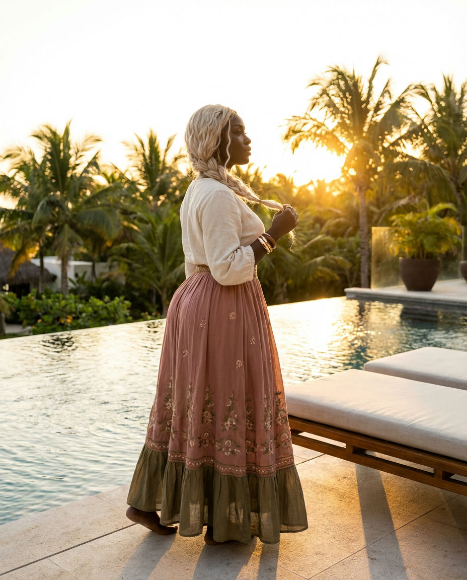 Relaxed Fit Trousers with Tunic Vest