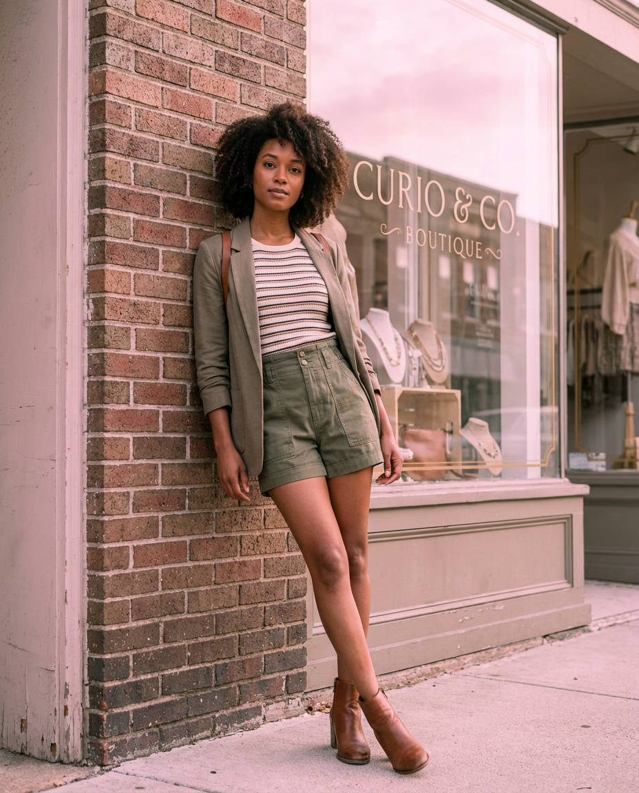 Patterned Jumpsuit & Denim Jacket