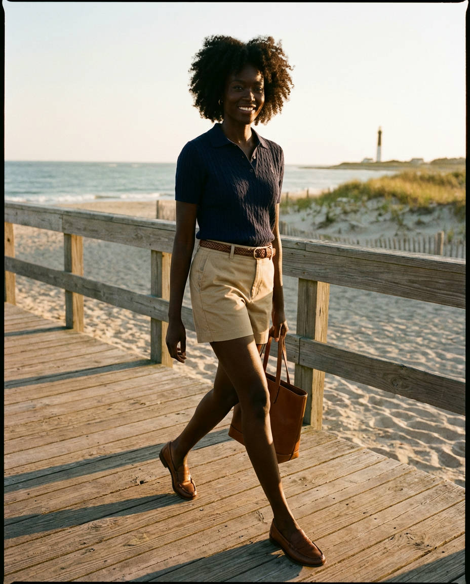 Sailor Shorts & Striped Boat-Neck Top